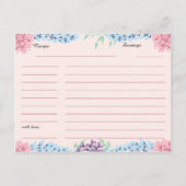 春ブーケブライダルシャワーレシピカード インビテーションポストカード (裏面)