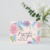 春ブーケブライダルシャワーレシピカード インビテーションポストカード (スタンド正面)