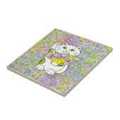 春ブーケ招き猫 タイル (側面)