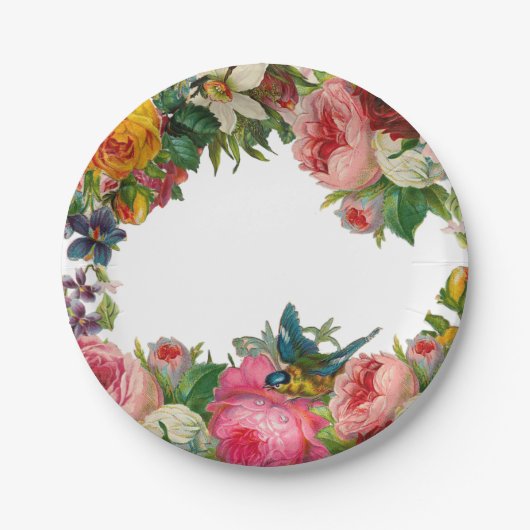 春ブーケ紙プレート ペーパープレート (正面)