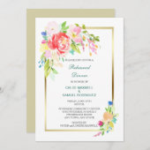 春ブーケ結婚のリハーサルディナー招待状 招待状 (正面/裏面)