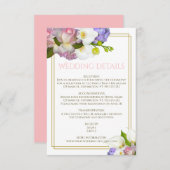 春ブーケ花金ゴールドとピンク結婚ズ エンクロージャーカード (正面/裏面)