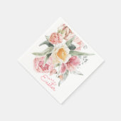 春ブーケ |チューリップ水色イースター スタンダードカクテルナプキン (角)