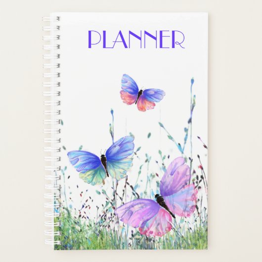 春プランナー蝶飛んでいるイン自然 プランナー手帳 (正面)