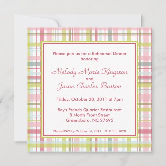 春プレイドストライプスクエア招待状 招待状 (正面)