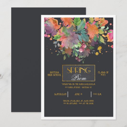 春プロム招待状 招待状 (正面/裏面)