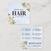 春ヘアエクステンションアフターケアカード スクエア名刺 (正面/裏面)