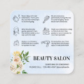 春ヘアエクステンションアフターケアカード スクエア名刺 (裏面)