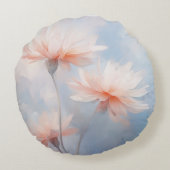 春ヘイジーパステルペタルワイルドフラワー花模様ズバイアヴァ ラウンドクッション (裏面)
