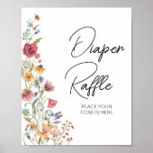 春ベビーイン開花ベビーシャワーおむつラッフル ポスター (正面)