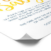 春ベビーシャワーゲームポスター – "ベビーを言わない" ポスター (角)