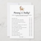 春ベビーシャワー |ママまたはパパのゲーム 招待状 (正面)