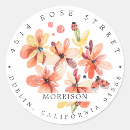 春ベビーシャワー | Ladybug差出人住所ラベル ラウンドシール