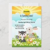 春ベビー第1誕生日 招待状 (正面)