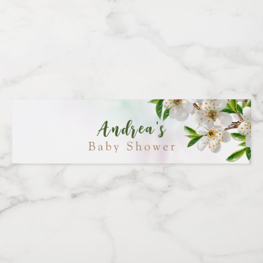 春ベビー開花ベビーシャワー ペットボトルラベル (シングルラベル)