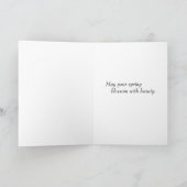 春ホワイトクロッカス折り畳みグリーティングカード カード (内部)