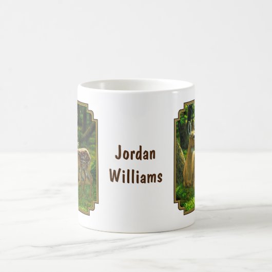 春ホワイトテールファウンとマザーディアー コーヒーマグカップ (中央)