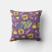 春ボタニカルイエローサンフラワーモノグラム クッション (裏面)