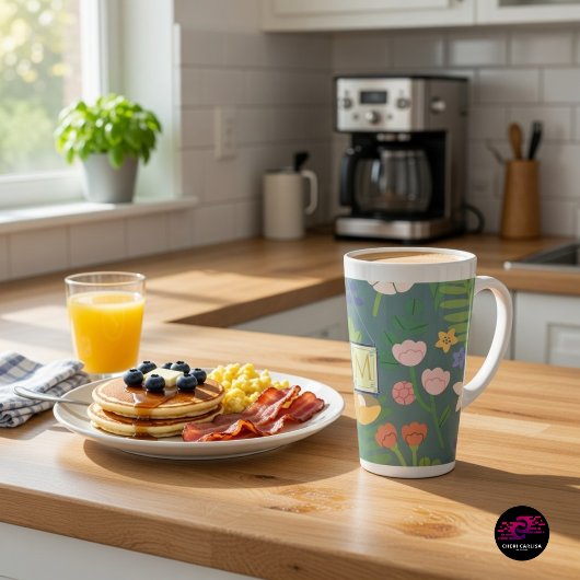 春ボタニカルモノグラム カフェラテマグ