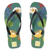春ボタニカルモノグラム ビーチサンダル (フットベッド)