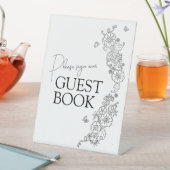 春ボタニカルラインアートモノゲストブック 台座サイン (インサイチュ)