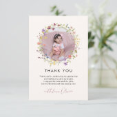 春ボタニカルワイルドフラワー1st誕生日パーティー サンキューカード (スタンド正面)