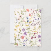 春ボタニカルワイルドフラワー1st誕生日パーティー サンキューカード (裏面)