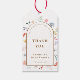 春ボホアーチワイルドフラワーフローラベビーシャワー ギフトタグ