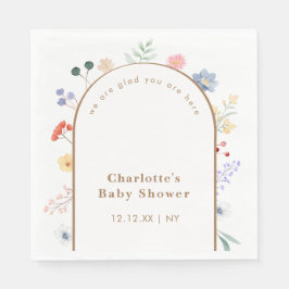 春ボホアーチワイルドフラワーフローラベビーシャワー スタンダードランチョンナプキン