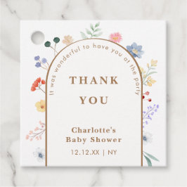 春ボホアーチワイルドフラワーフローラベビーシャワー フェイバータグ