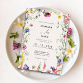 春ボホシッカラフルクワイルドフラワー結婚ズ 招待状
