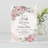 春ボホダスティピンクローズフローラユーカリ 招待状 (スタンド正面)