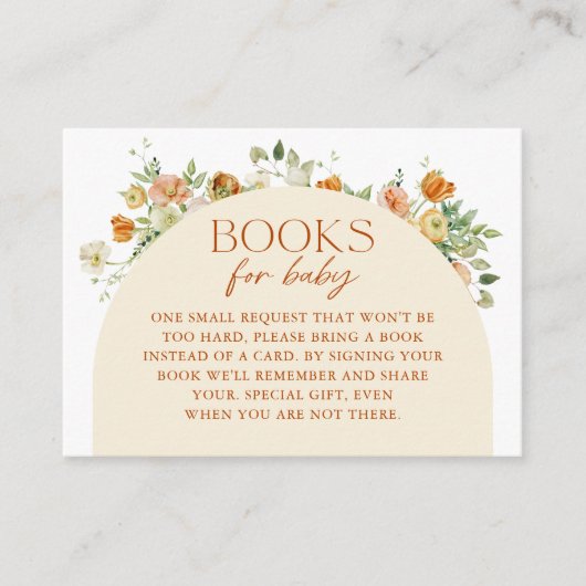 春ボホフラワーズベビーシャワーブックリクエスト エンクロージャーカード (正面)