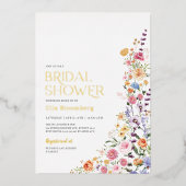 春ボホフローラガーデンブライダルシャワー 箔招待状 (正面)
