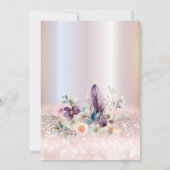 春ボホフローラガーリー気球のキラキラ 招待状 (裏面)