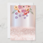 春ボホフローラガーリー気球のキラキラ 招待状 (裏面)