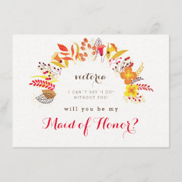 春ボホワイルドフラワーの葉の花嫁カード メニュー