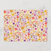 春ボホワイルドフラワーの葉の花嫁カード メニュー (裏面)