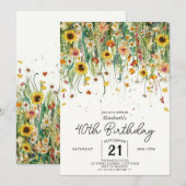 春ボホワイルドフラワーズ40歳 招待状 (正面/裏面)