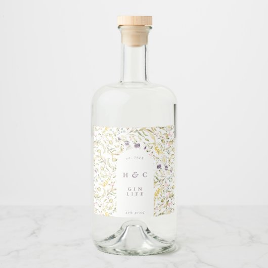 春ボホワイルドフラワーパンパスジン リキュールボトルラベル (正面)