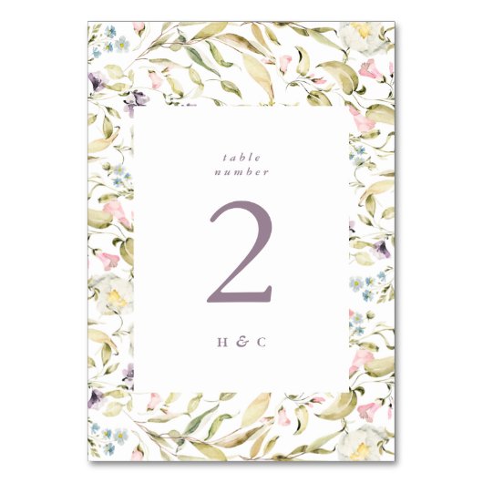 春ボホワイルドフラワーパンパ結婚ス テーブルナンバー (正面)