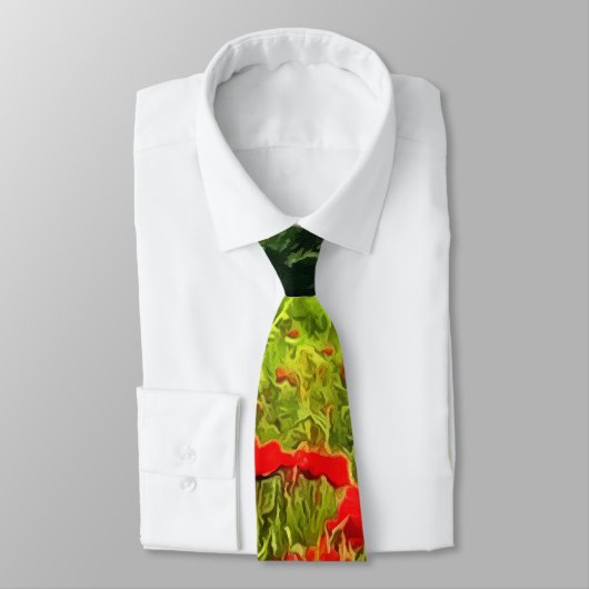 春ポピズメドウアンドマウンテンランドスケープ ネクタイ (タイ)