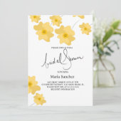 春ポピーイエローはっきりしたフローラブライダルシャワー 招待状 (スタンド正面)