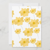 春ポピーイエローはっきりしたフローラブライダルシャワー 招待状 (裏面)