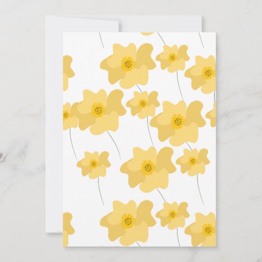 春ポピーイエローはっきりしたフローラブライダルシャワー 招待状 (裏面)
