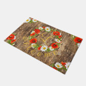 春ポピーカスタムズデイジーフローラアートリース ドアマット (アングル)