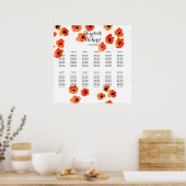 春ポピー結婚の花の座席表 ポスター (キッチン)