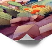 春マウンテンネバダウォーターカラーランドスケープ ポスター (角)