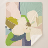 春マグノリアカラーブロックフローリスト シェルパブランケット (正面)