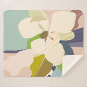 春マグノリアカラーブロックフローリスト シェルパブランケット (正面(横))